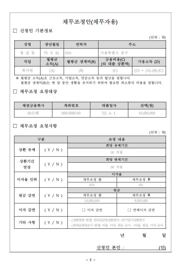 개인채무자보호법 시행에 따른 채무조정요청권 안내